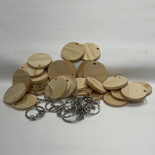 Wooden Round Keychains (20 piece minimum)